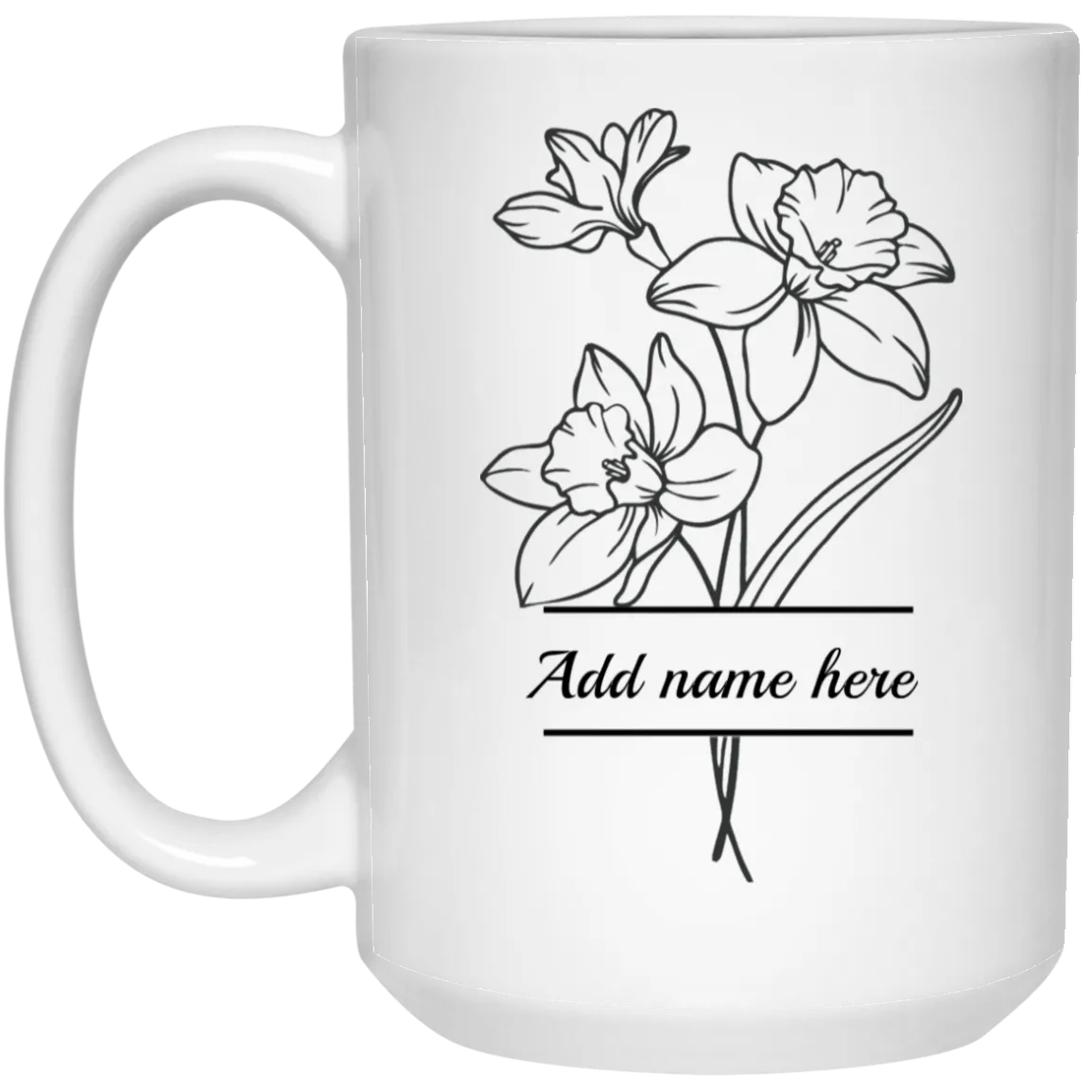 15oz Personalized Daffodil Mug