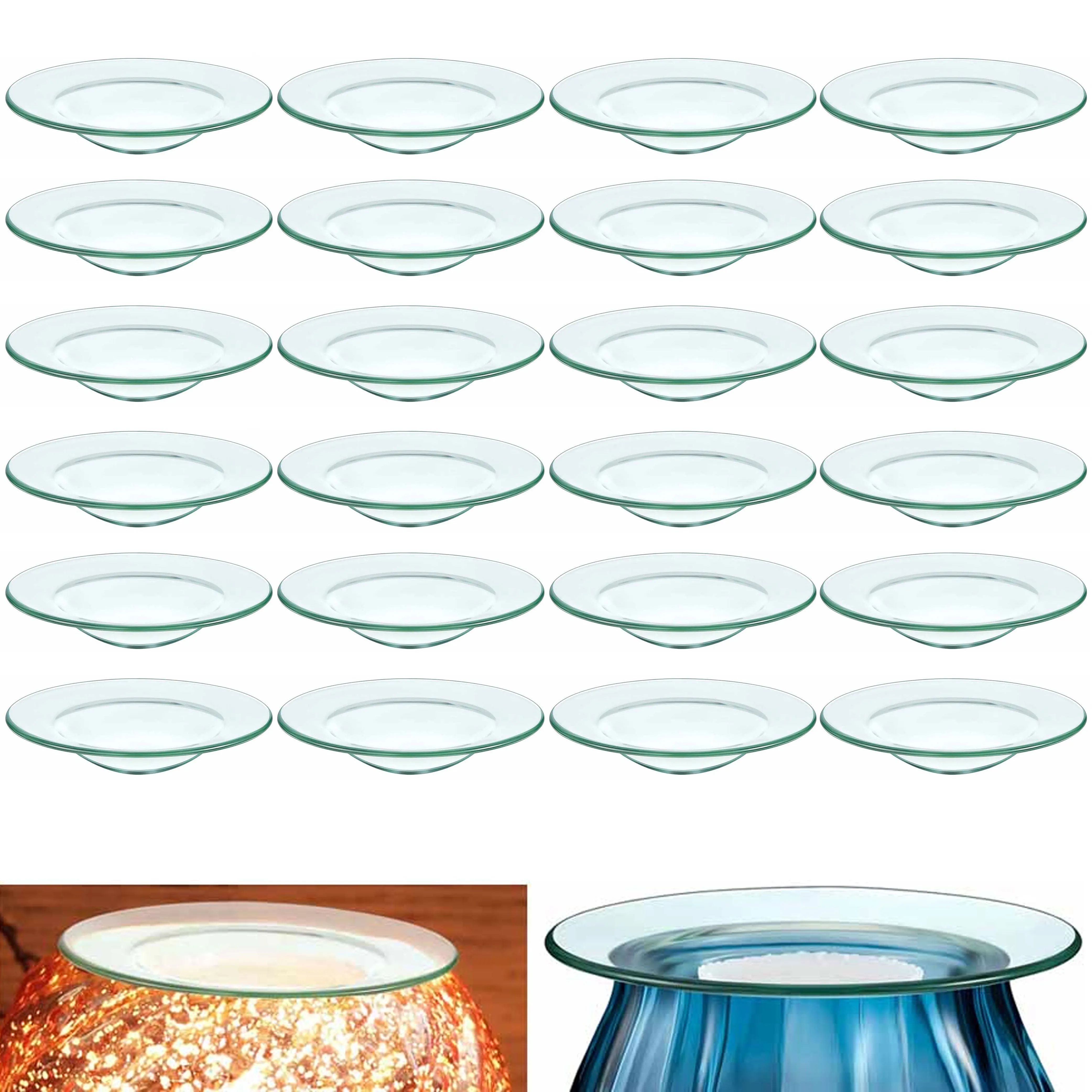 24 X Replacement Glass Dish Oil Warmer Diffuser Tart Burner Bowl Tray Round 4"
