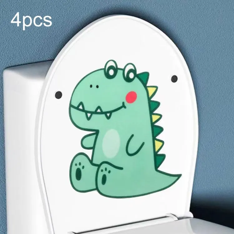 4pcs Bathroom Toilet Deodorant Stickers Felt Cute Cartoon Aromatherapy Decorative Wall Stickers, 22x18cm
