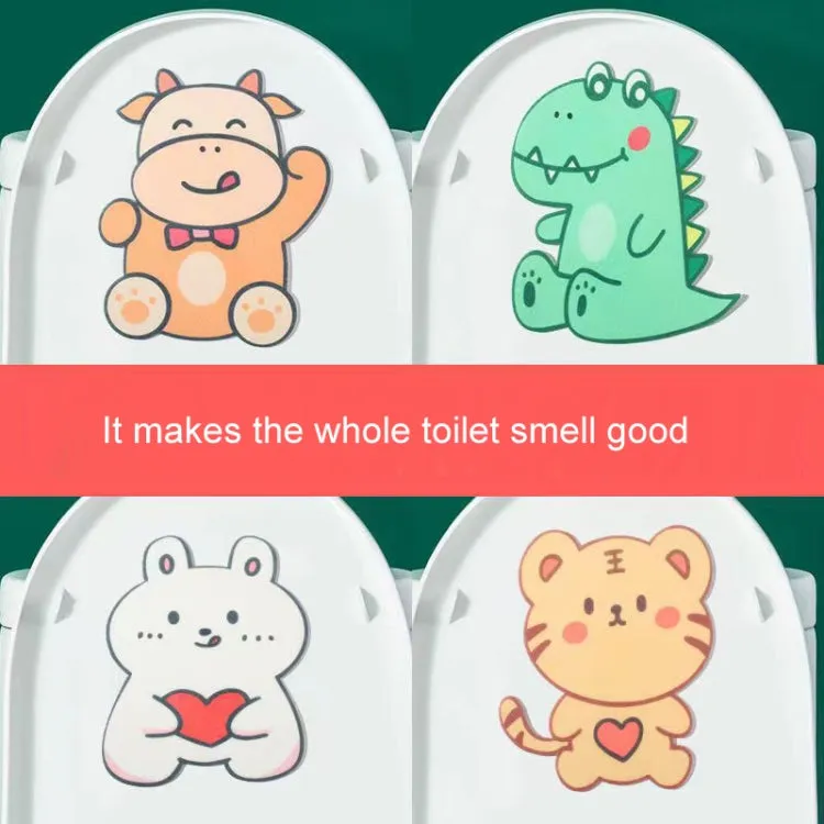 4pcs Bathroom Toilet Deodorant Stickers Felt Cute Cartoon Aromatherapy Decorative Wall Stickers, 22x18cm