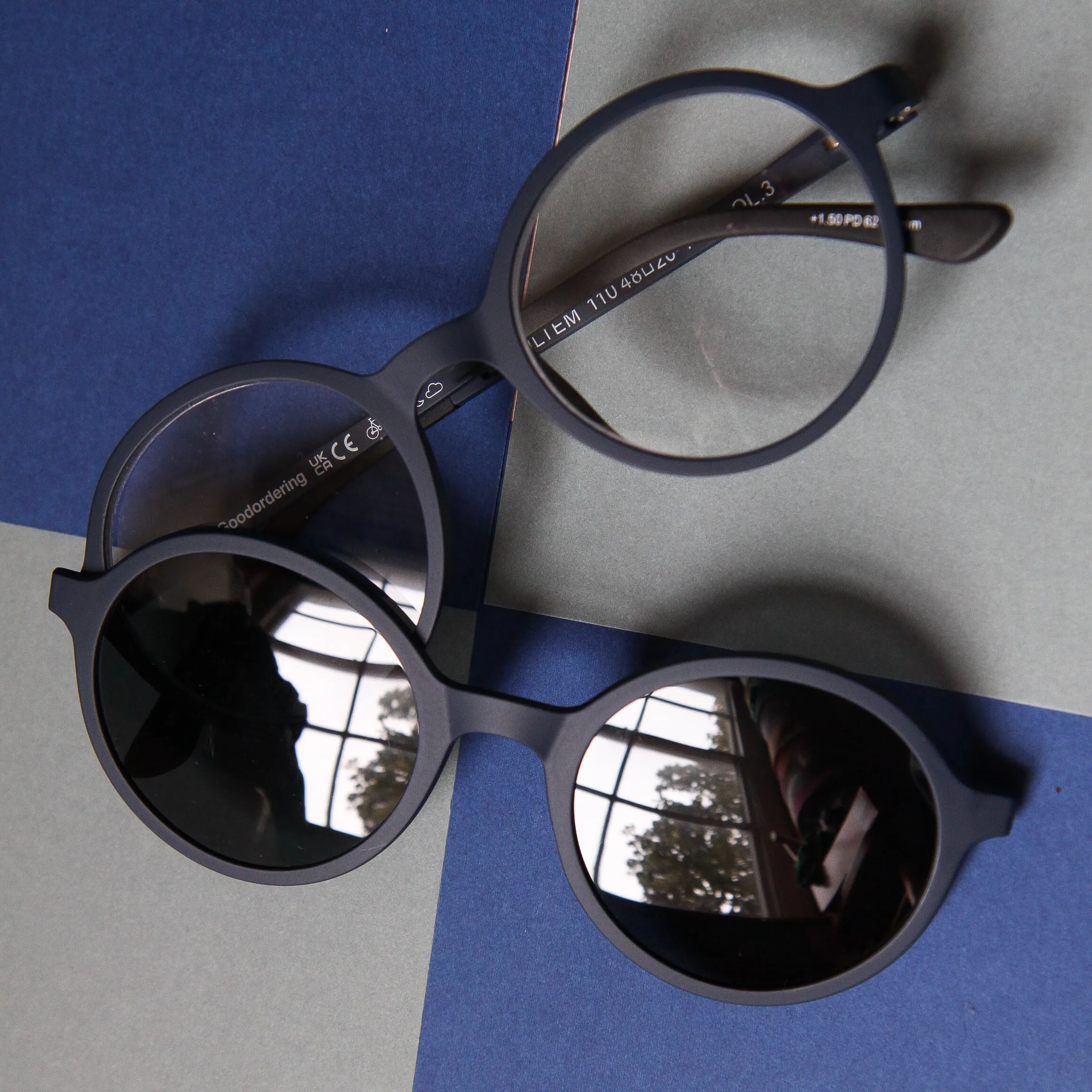 Black Magnetic glasses & sunglasses in one  1.5 readers Goodordering