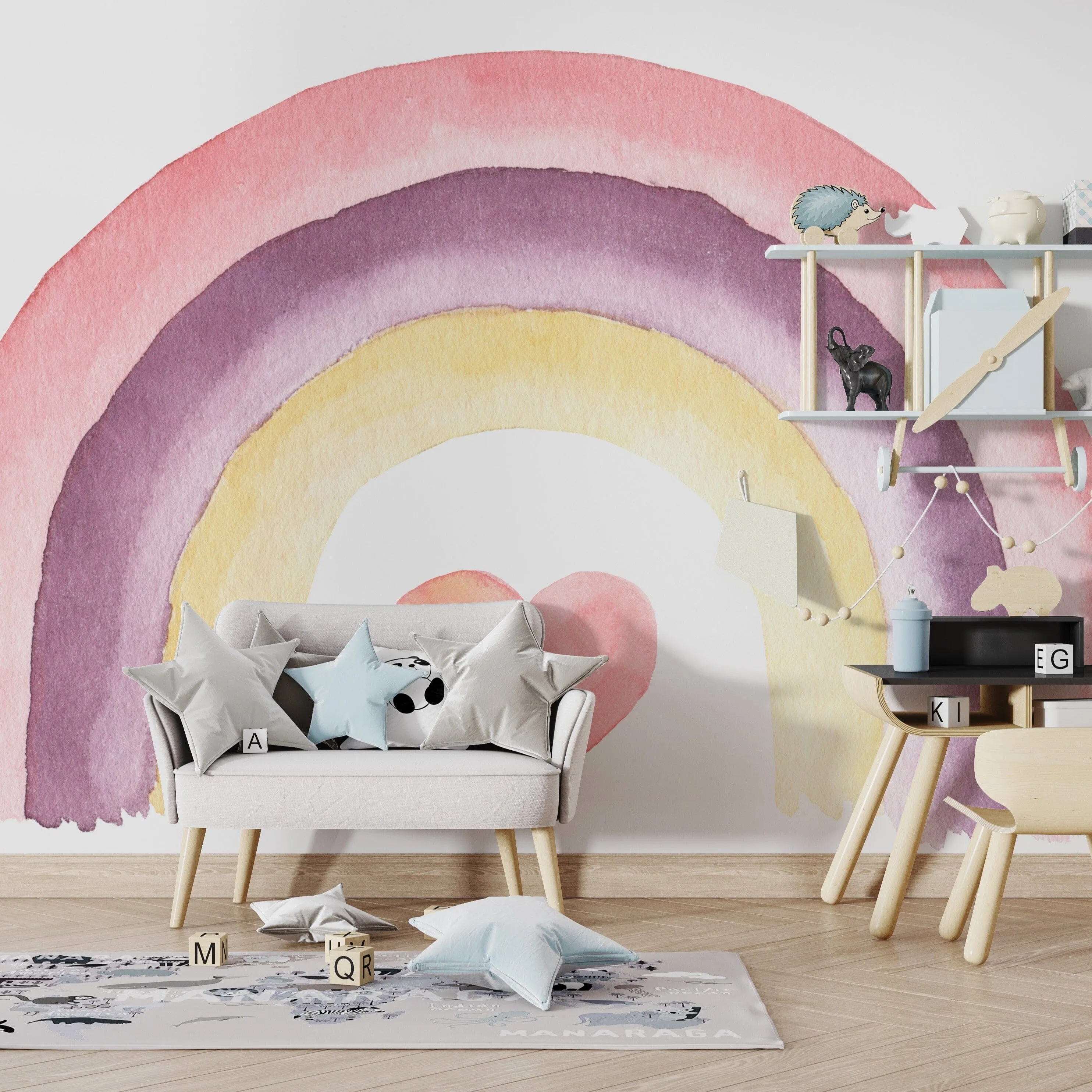 Colorful Aesthetic Rainbow Wallpaper Peel and Stick