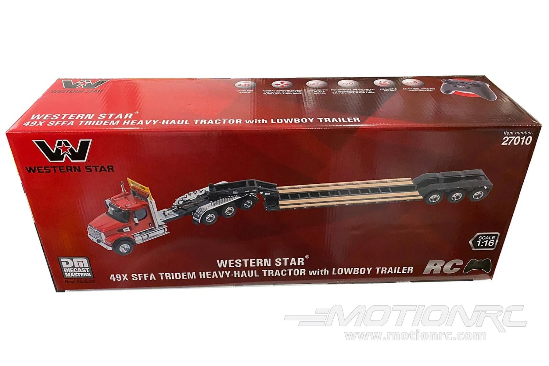 Diecast Masters 1/16 Scale Western Star 49X SFFA Tandem Semi Tractor with XL120 Trailer - RTR Combo