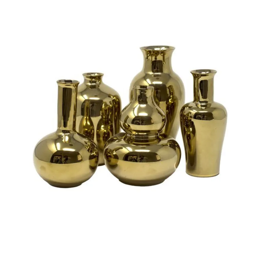 Double Gourd Mini Gold Vase