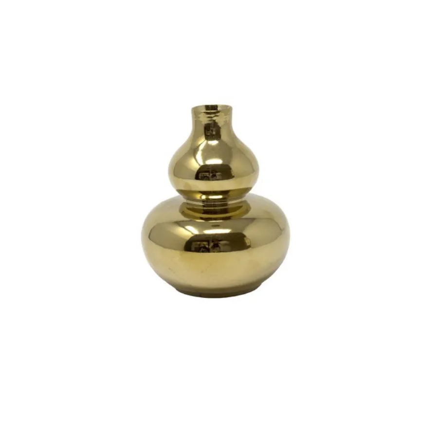 Double Gourd Mini Gold Vase