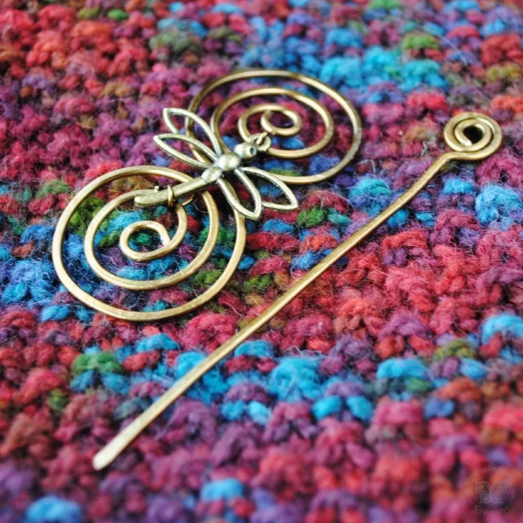 Dragonfly Shawl Pin - Charmed Bronze