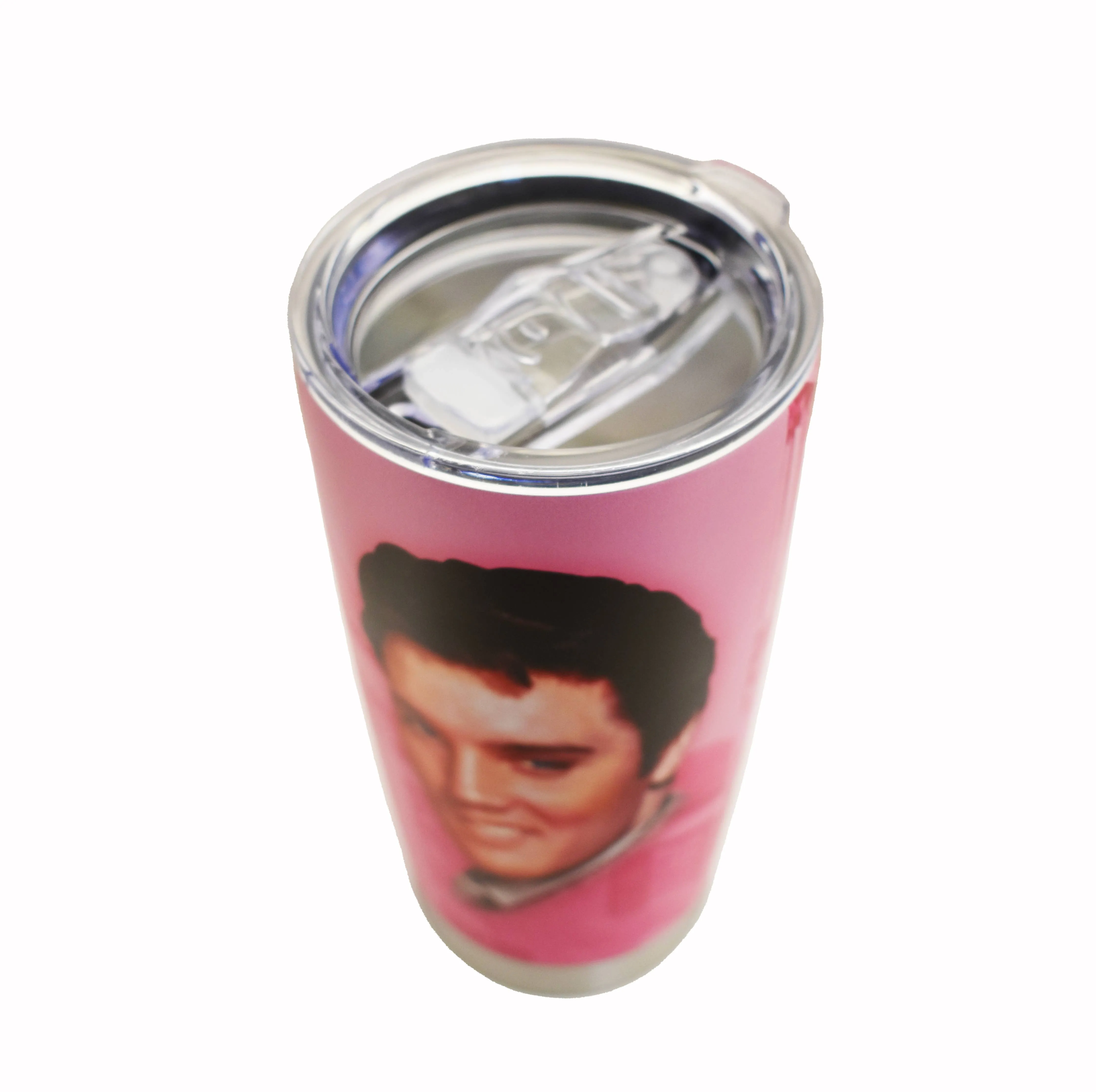 Elvis Travel Mug - Pink Guitars