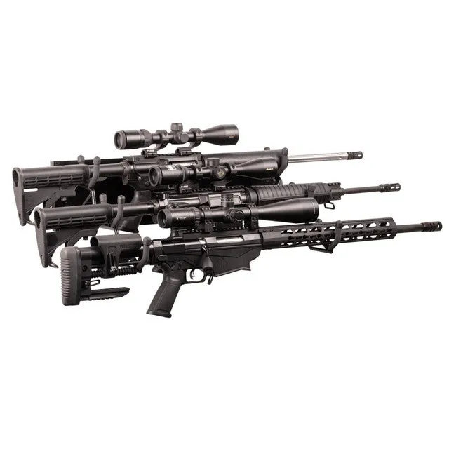 Hold Up Displays Horizontal Slatwall Gun Rack for 3 Rifles HD105-3SW