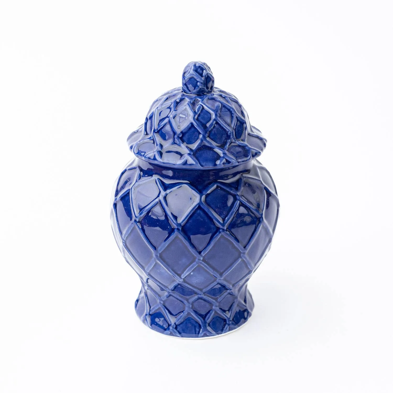 Navy Textured Ginger Jar - Small