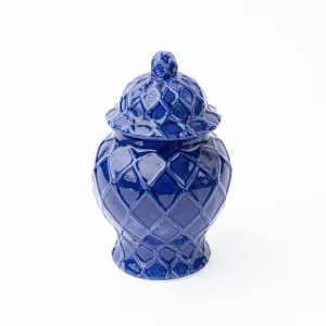 Navy Textured Ginger Jar - Small