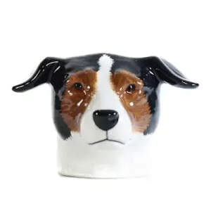 Quail Ceramics: Face Egg Cup: Jack Russell; Black White and Tan (Tri colour)