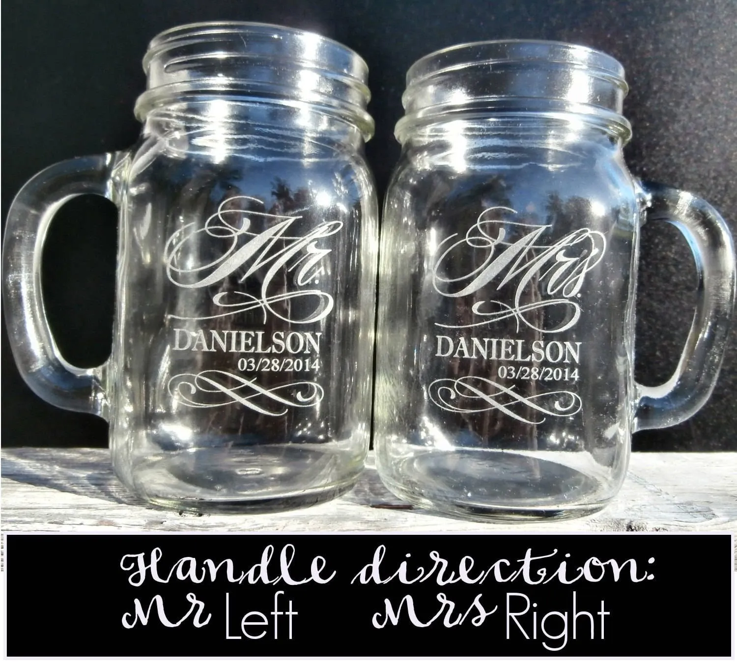 Retro Mr Mrs Laser Engraved Personalized 16oz Set of 2 Mugs for Newlyweds Celebration Toasting Glasses for Bride Groom Future Mr. Mrs. Gift