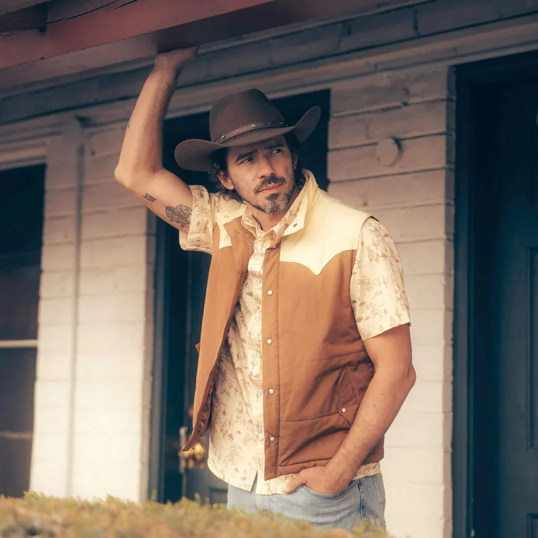 Serape Pearl Snap Short Sleeve Shirt - Amarillo - Desert Rodeo Print