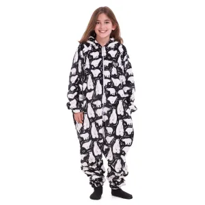 Snuggs Kids Blanket Onesie Black Polar Bear