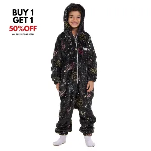 Snuggs Kids Blanket Onesie Black space