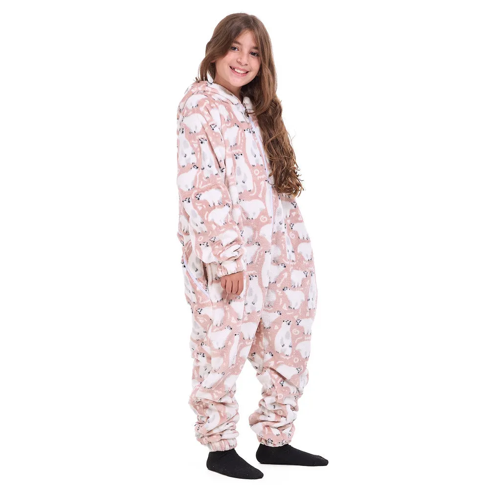 Snuggs Kids Blanket Onesie Cashmere Polar Bear