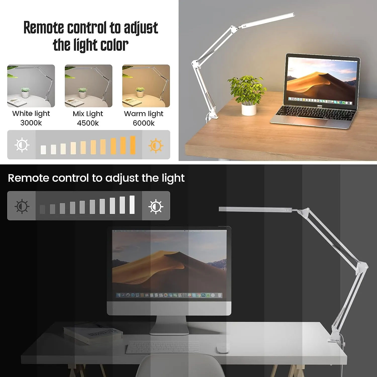 Swing Arm Desk Light With Clamp