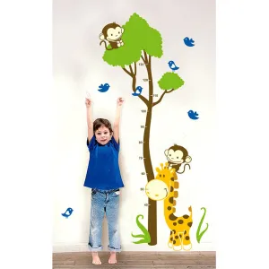 Wall Sticker <br> Monkey Giraffe Height Chart