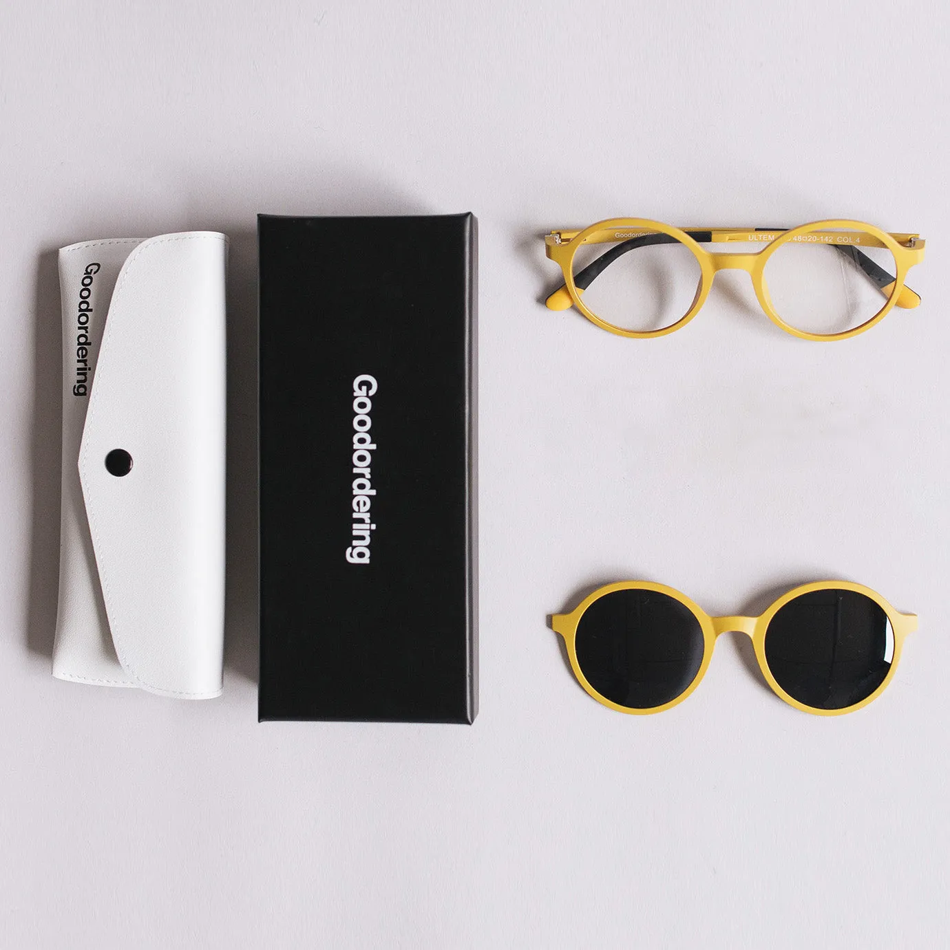 Yellow magnetic glasses and sunglasses  1.5 readers Goodordering